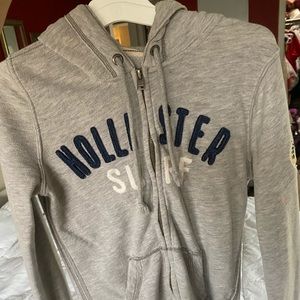 Grey hollister zip up